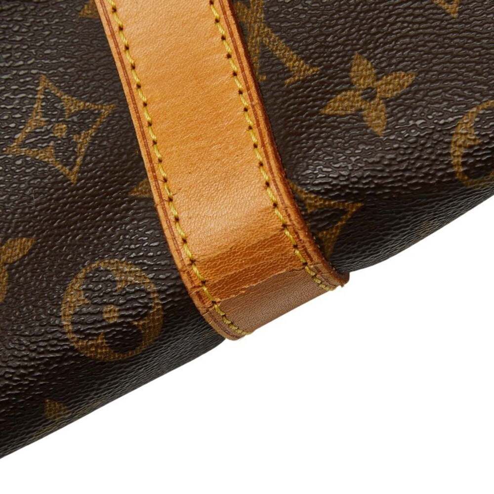 LOUIS VUITTON Authentic Brown Monogram Leather Keepall 55 Boston Bag - Picture 8 of 13